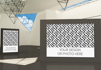 Exhibition Gallery Mockup with 2 Image Placeholders