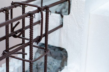 Close-up of formwork wall