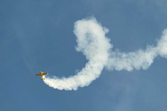 Airplane performing during airshow, Puerto Penasco, Sonora, Mexico