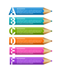 Infographics template with pencil. Can be used for education or business presentations, information banner.