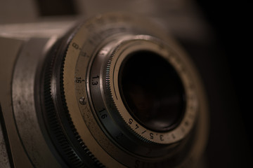 Fototapeta na wymiar old analog camera, close-up