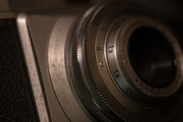 old analog camera, close-up