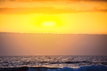 Obraz premium Sunset on the Atlantic Ocean in Tenerife Canary Island Spain