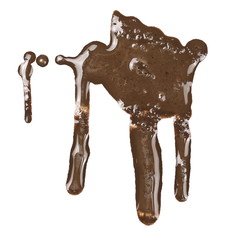 Drops of mud sprayed isolated on white background, with clipping path