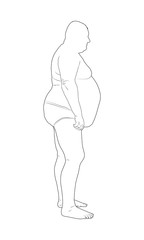 fat man silhouette vector illustration