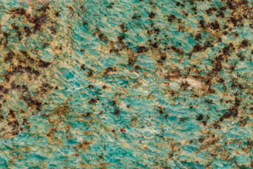 Macro of mineral stone amazonite on a black background