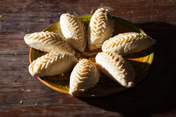 East sweet shekerbura on the plate