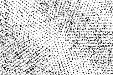 Black and white grungy vector texture. Leaf or flower halftone. Broken and distorted monochrome halftone
