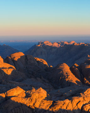 Amazing Sunrise at Sinai Mountain, Beautiful dawn in Egypt, Beautiful view from the mountain © Mountains Hunter