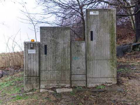 A waste and decay dsl cabinet in the nature.