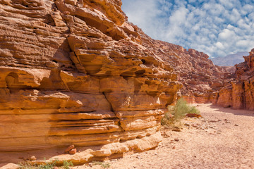 Coloured Canyon is a rock formation on South Sinai (Egypt) peninsula. Desert rocks of multicolored...