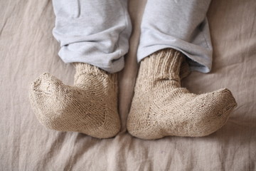 pair of socks hemp fiber fabric