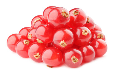 Isolated berries. Pile of red currants isolated on white background