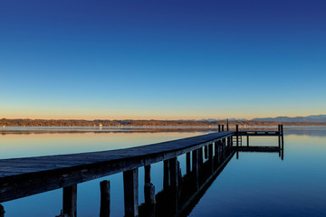 Obraz premium Abendstimmung am Badesteg