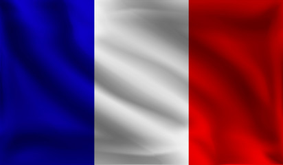 Waving France flag, the flag of France, vector illustration