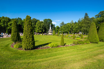 The Roman fountain in the garden of Lower Park in Peterhof