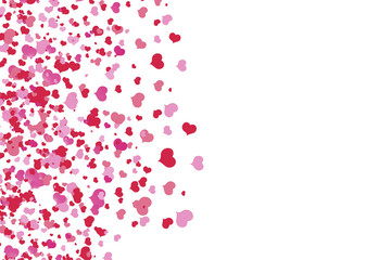pink hearts in a random order on pink background