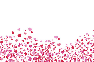 pink hearts in a random order on pink background