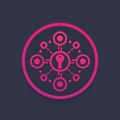 Encryption, data protection, access security vector icon