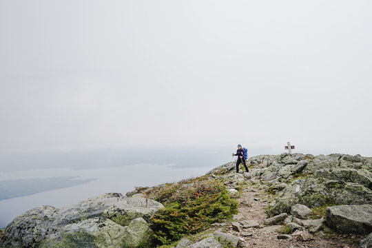 Woman hiking on Avery Peak