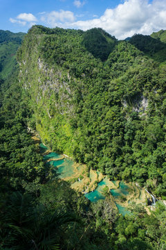 Aerial view of Semuc Champey, Guatemala