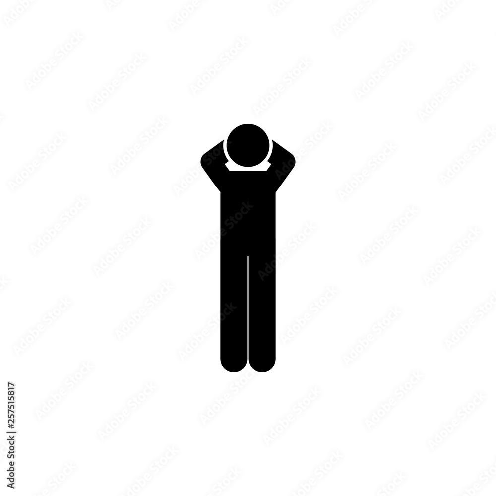 Aufkleber man, stand up icon. element of man squatting icon for mobile concept and web apps. detailed man, sta