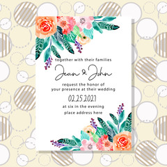 wedding invitation card with circle pattern background