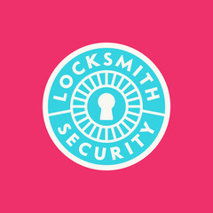 vintage locksmith logo. retro styled key cutting service emblem. vector illustration