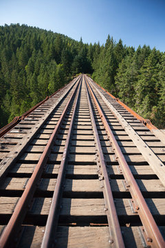 Goldstream Trestle railway bridge in Goldstream Provincial Park