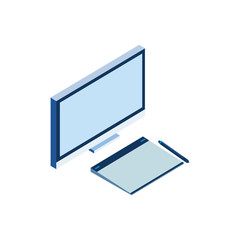 desktop computer isolated icon