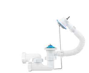 Bath siphon isolated on white background
