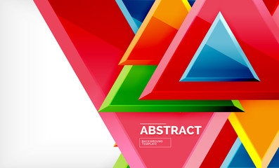 Triangular low poly background design, multicolored triangles
