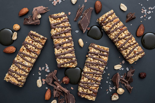 Muesli Granola Bar With Ingredients From Above