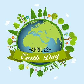 April 22, Earth Day Background Vector Illustration