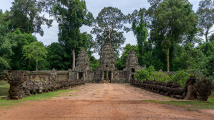 Fototapeta na wymiar The entrance to the Preah Khan Temple, one of the most beautiful Temples in the Angkor Archeological Park