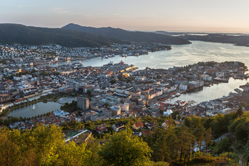 Bergen city panoramic view