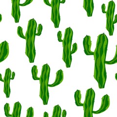 Colorful cute seamless pattern with Green cactus. Carnival or holiday background for design, kids party, decoration, event. Vector card, promotion, poster, flyer, web. Fabric print.