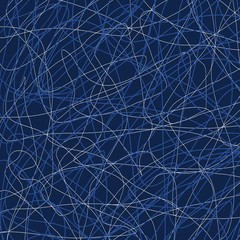 Chaotic blue and white lines on a dark background