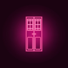 double door icon. Elements of Door in neon style icons. Simple icon for websites, web design, mobile app, info graphics