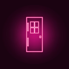 door with window icon. Elements of Door in neon style icons. Simple icon for websites, web design, mobile app, info graphics
