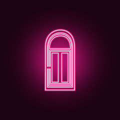 Entrance door icon. Elements of Door in neon style icons. Simple icon for websites, web design, mobile app, info graphics