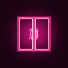 double door icon. Elements of Door in neon style icons. Simple icon for websites, web design, mobile app, info graphics