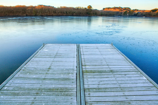 View of jetty on Lake Ter