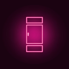 Entrance door icon. Elements of Door in neon style icons. Simple icon for websites, web design, mobile app, info graphics