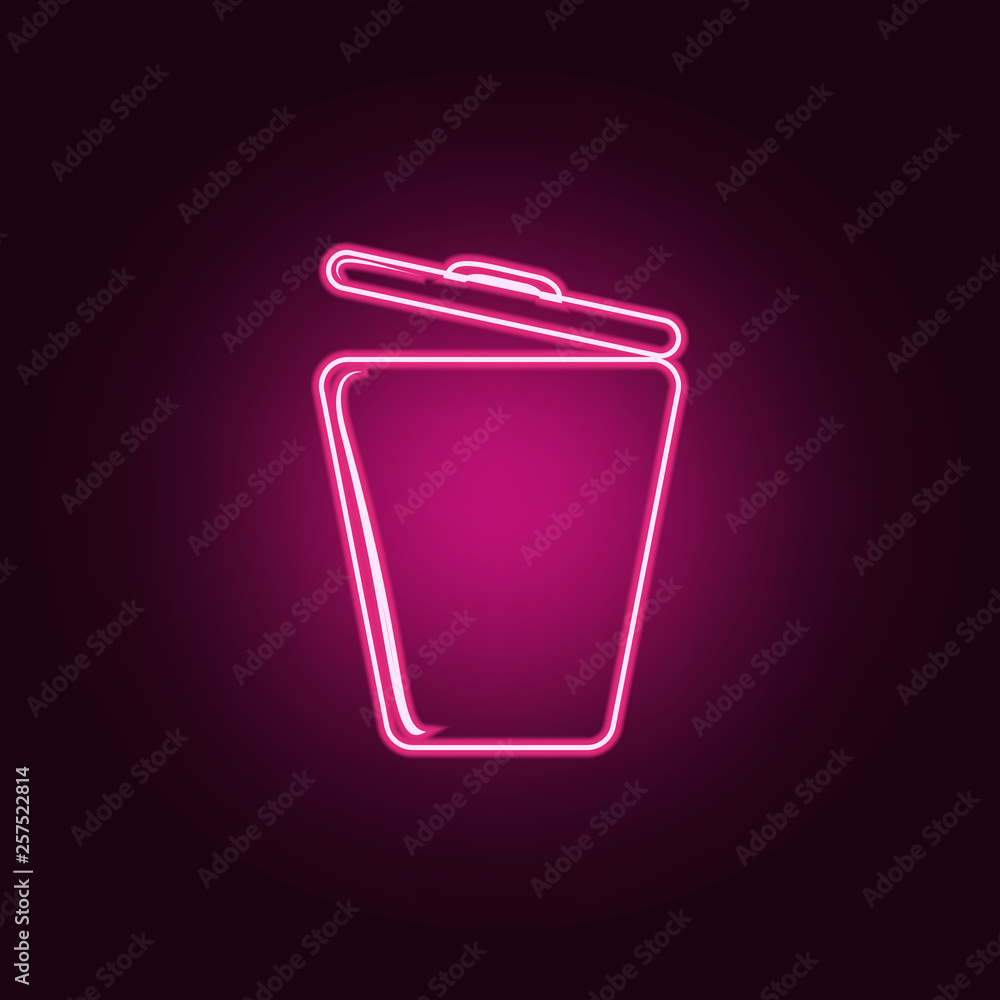 Poster trash box icon. elements of ecology in neon style icons. simple icon for websites, web design, mobil
