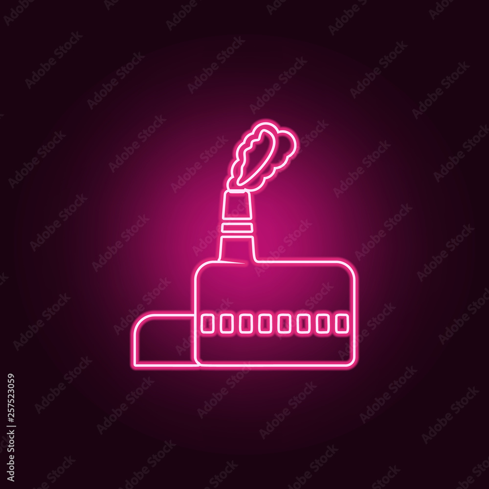 Poster factory icon. elements of ecology in neon style icons. simple icon for websites, web design, mobile 