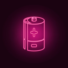 battery icon. Elements of Ecology in neon style icons. Simple icon for websites, web design, mobile app, info graphics