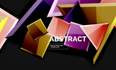 Glossy squares and triangles geometric backgrounds