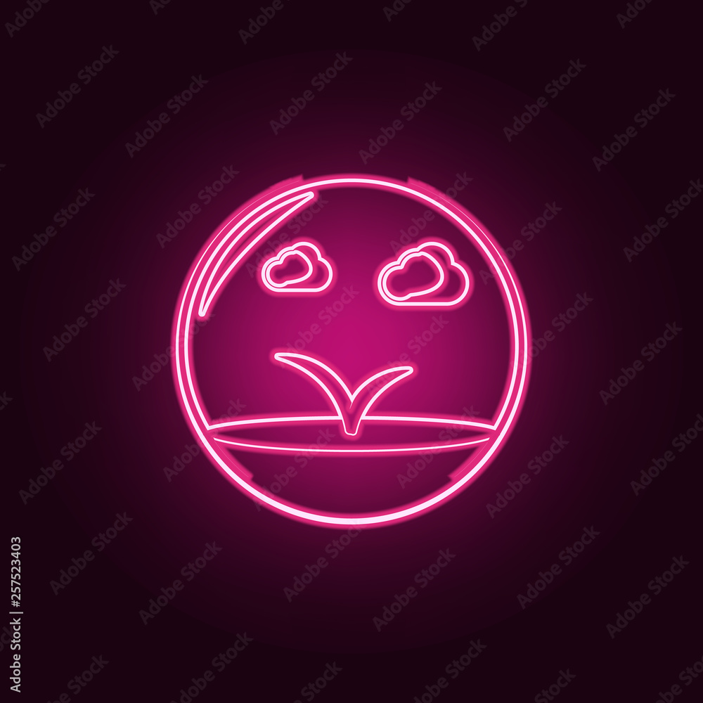 Poster sprout in a bowl icon. elements of ecology in neon style icons. simple icon for websites, web design