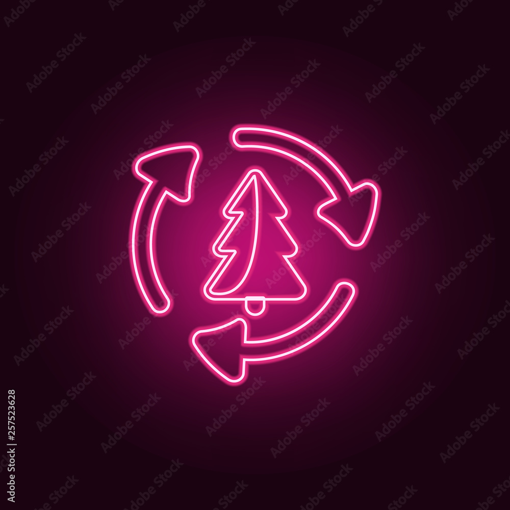 Poster wood processing icon. elements of ecology in neon style icons. simple icon for websites, web design,